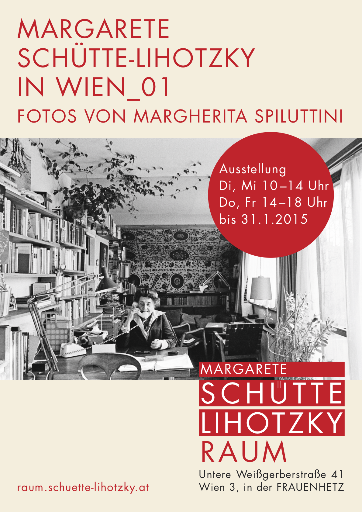 Plakat zur 1. Ausstellung im MSL Raum, 2.10.2014 - 31.1.2015. Grafik-Design: Maria-Anna Friedl
