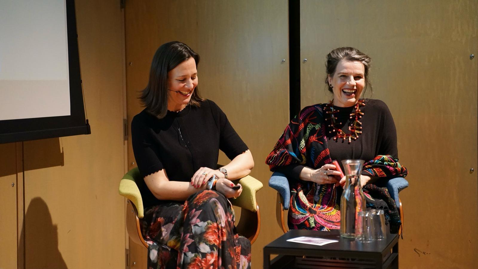 Curators Stephanie Buhmann (left) and Bernadette Reinhold (right) 